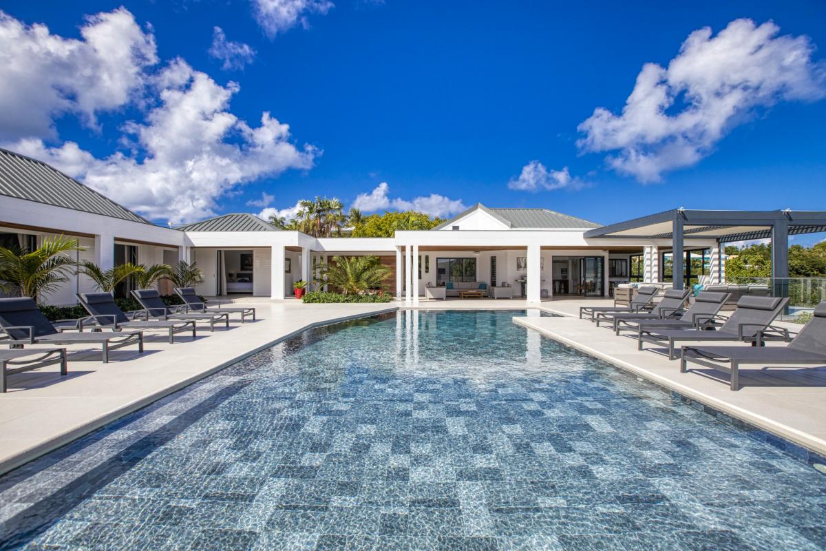 Location villa Saint Martin Terres Basses - villa 5 chambres 10 prsonnes - 300m de la plage de Baie aux Prunes - Vue mer et Piscine (2)